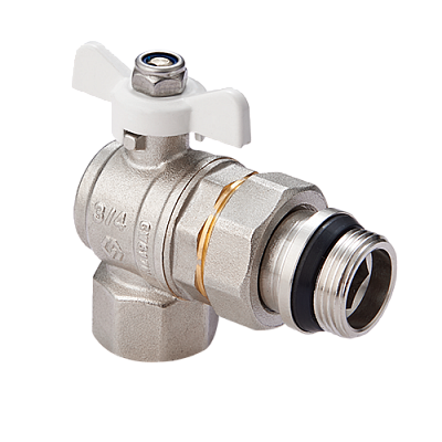 BV.523.05 Кран-американка угловой  с кольцом MVI 3/4" внутренняя-наружная, бабочка